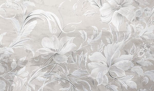 Motivo floral blanco y gris Motivo floral blanco y gris