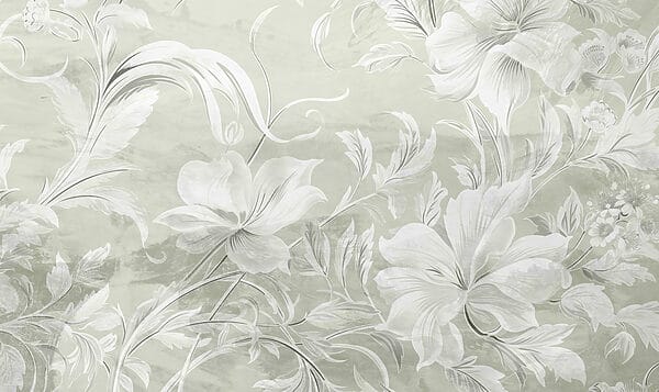 Motivo floral blanco en una pared Motivo floral blanco en una pared