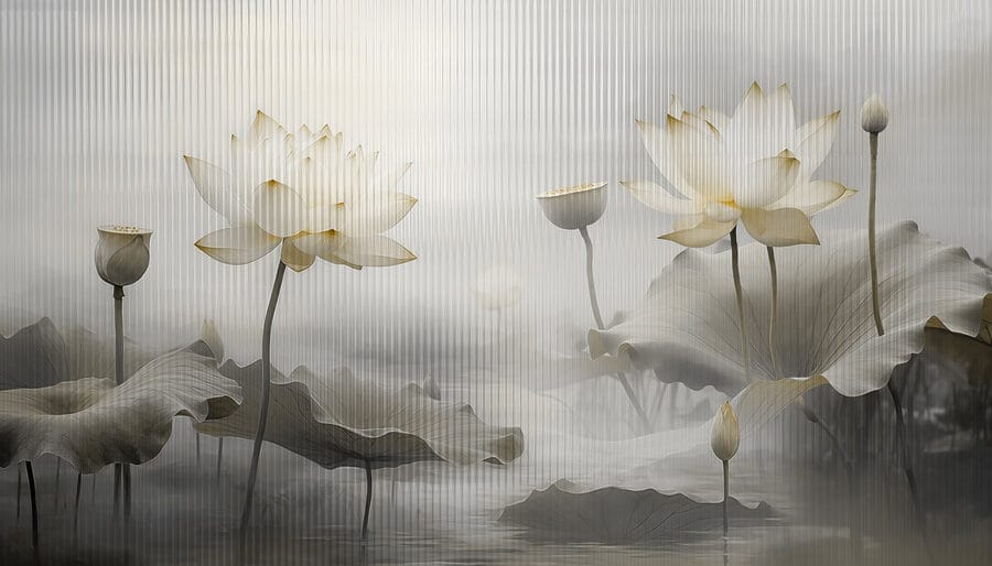 Pintura de flores y hojas
