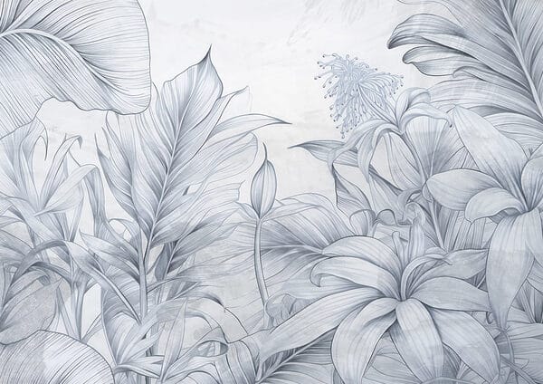 Drawing of leaves and flowers