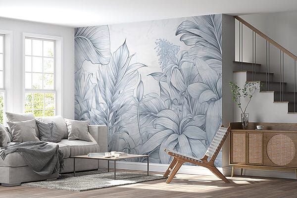 Drawing of leaves and flowers