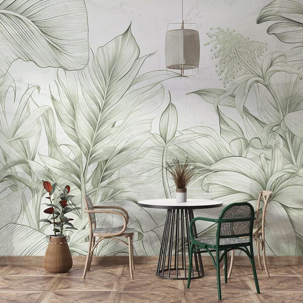 Verdes suaves en un delicado diseño botánico Verdes suaves en un delicado diseño botánico