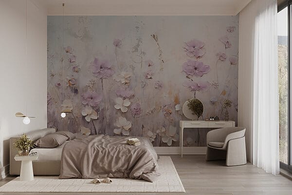 Pintura de flores en una pared Pintura de flores en una pared