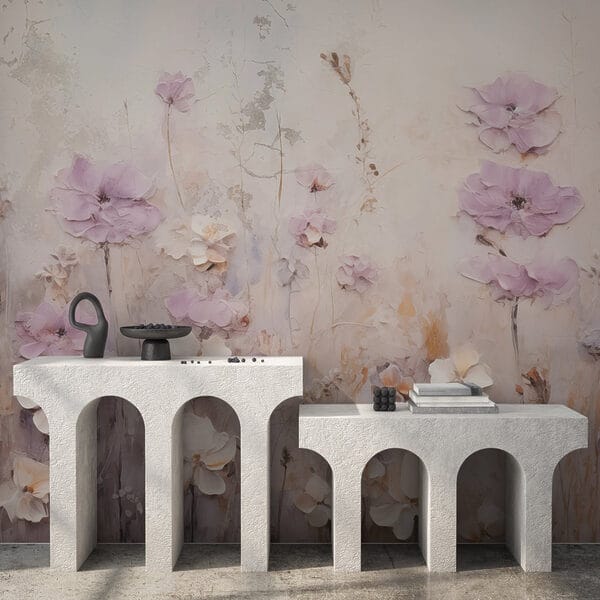 Pintura de flores en una pared Pintura de flores en una pared