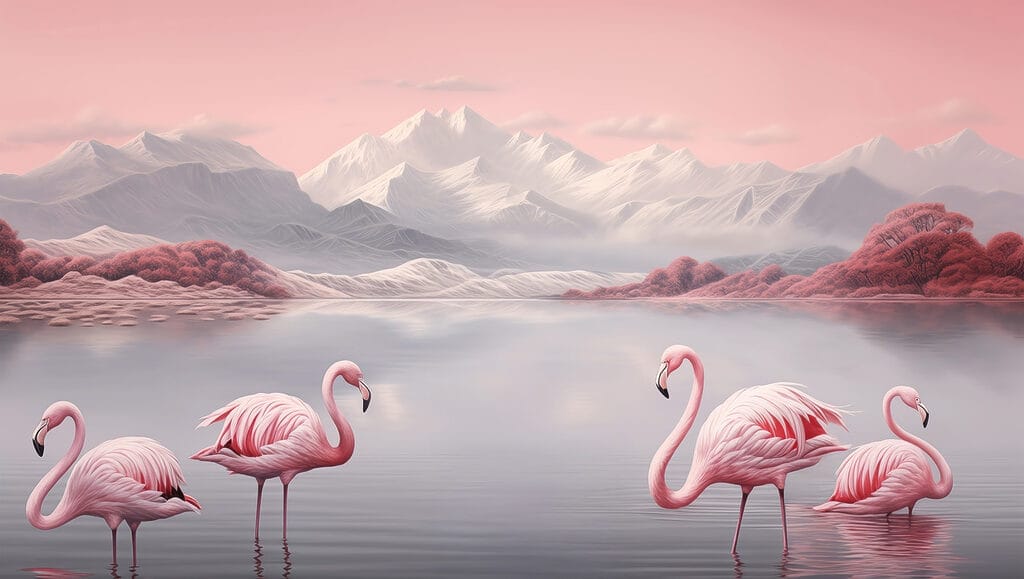 Dos flamencos en el agua Dos flamencos en el agua