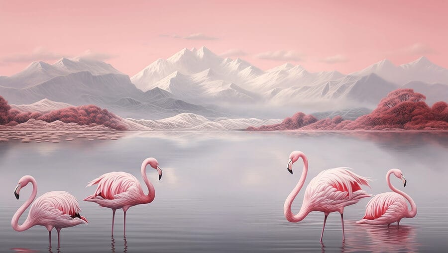 Dos flamencos en el agua