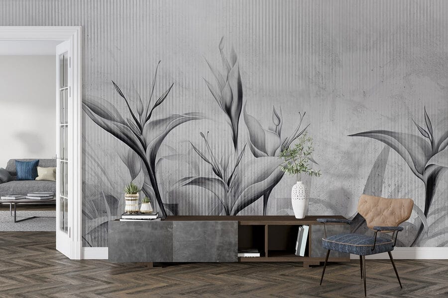 Imagen de flores en blanco y negro