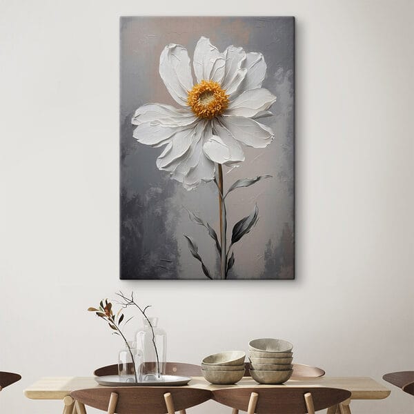 White flower with a yellow center