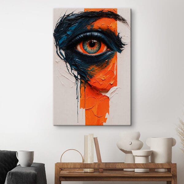 Painting of an eye with paint on it Painting of an eye with paint on it