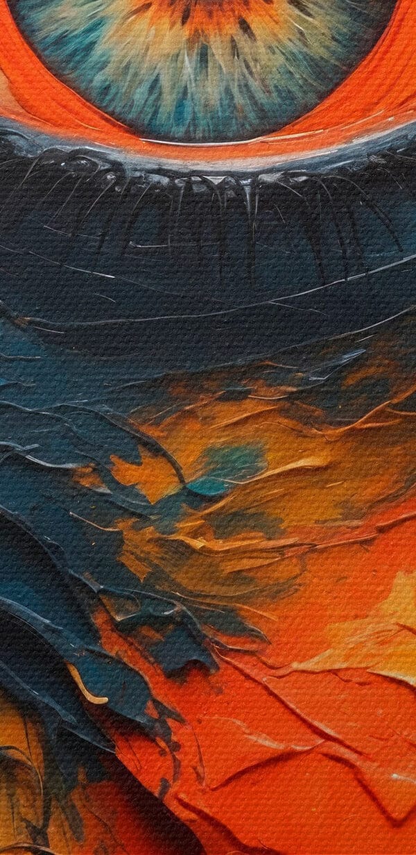 Painting of an eye with paint on it Painting of an eye with paint on it