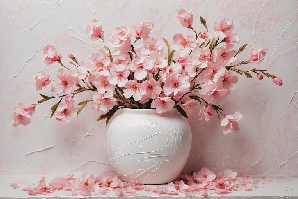 Vase with pink flowers Vase with pink flowers