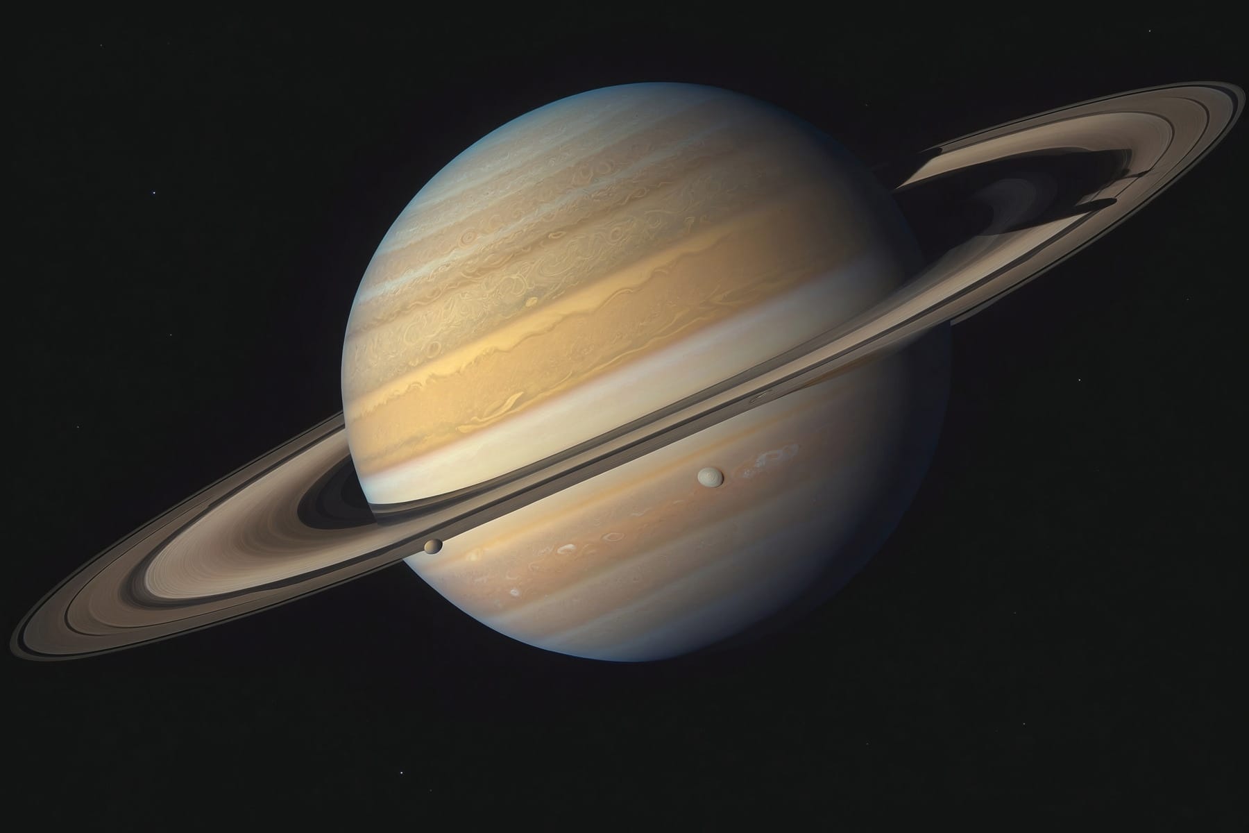 Planet with rings around it Planet with rings around it
