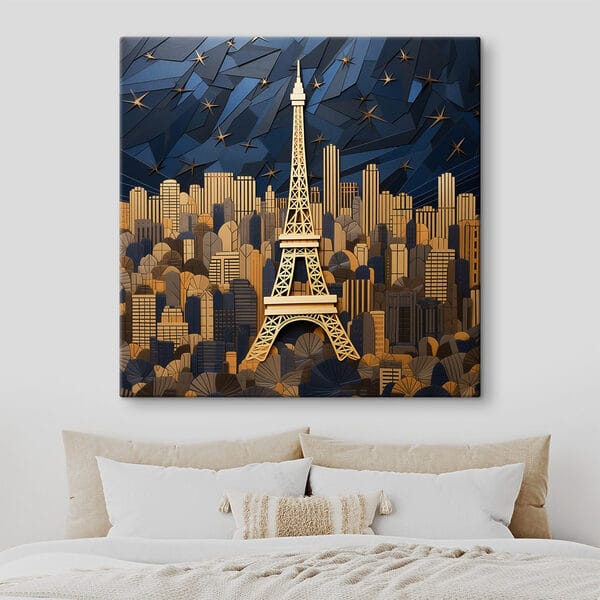 Eiffel Tower amidst a cityscape Eiffel Tower amidst a cityscape