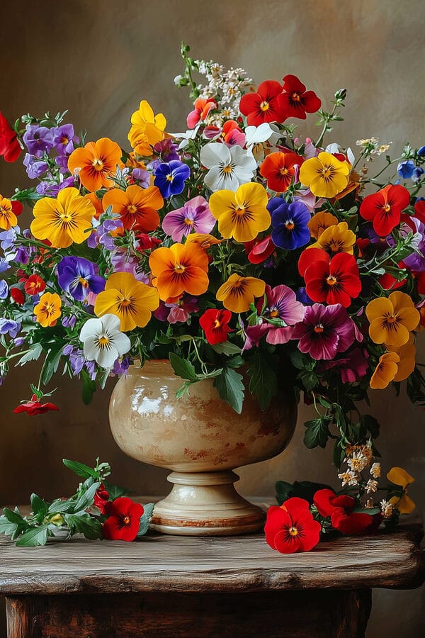 Vase with colorful flowers Vase with colorful flowers
