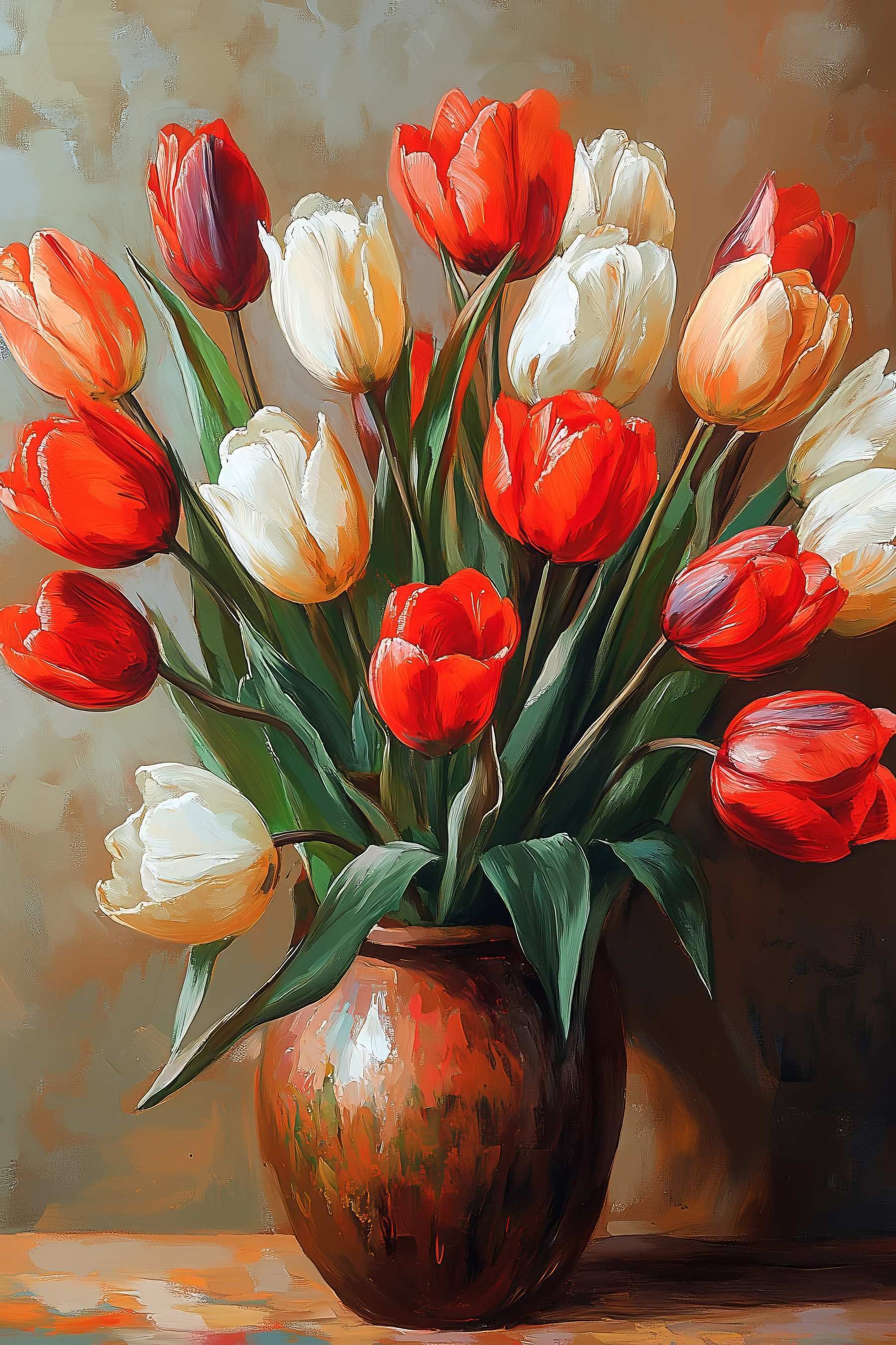 Painting of flowers in a vase Painting of flowers in a vase