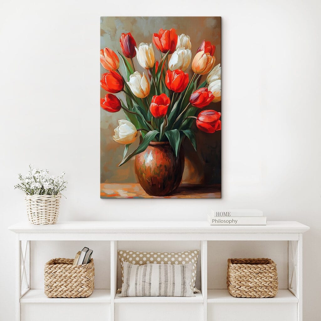 Painting of flowers in a vase Painting of flowers in a vase
