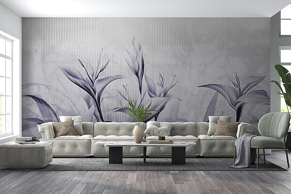 Pintura de flores en una pared Pintura de flores en una pared