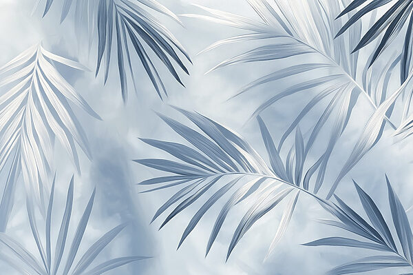 Soft leaves in cool tones