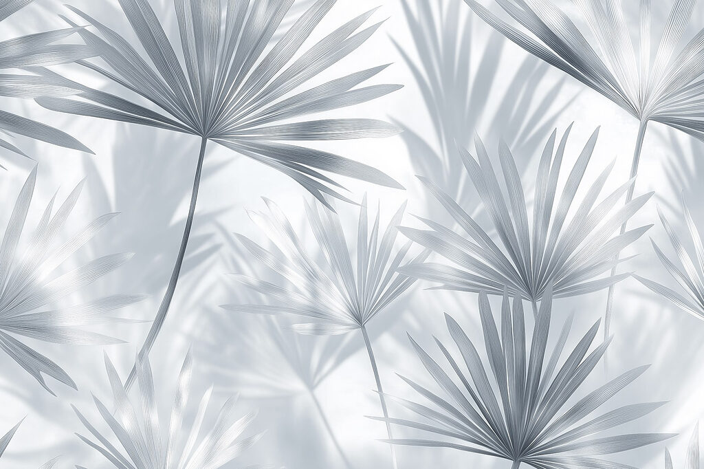 Soft shadows of delicate palm leaves