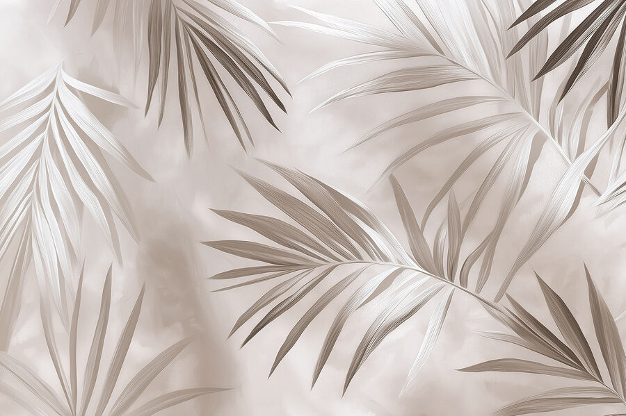 Elegantes hojas de palmera en armonía con la naturaleza