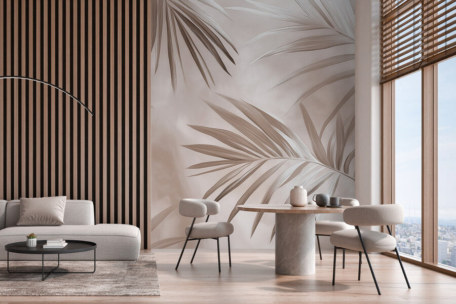 Elegantes hojas de palmera en armonía con la naturaleza
