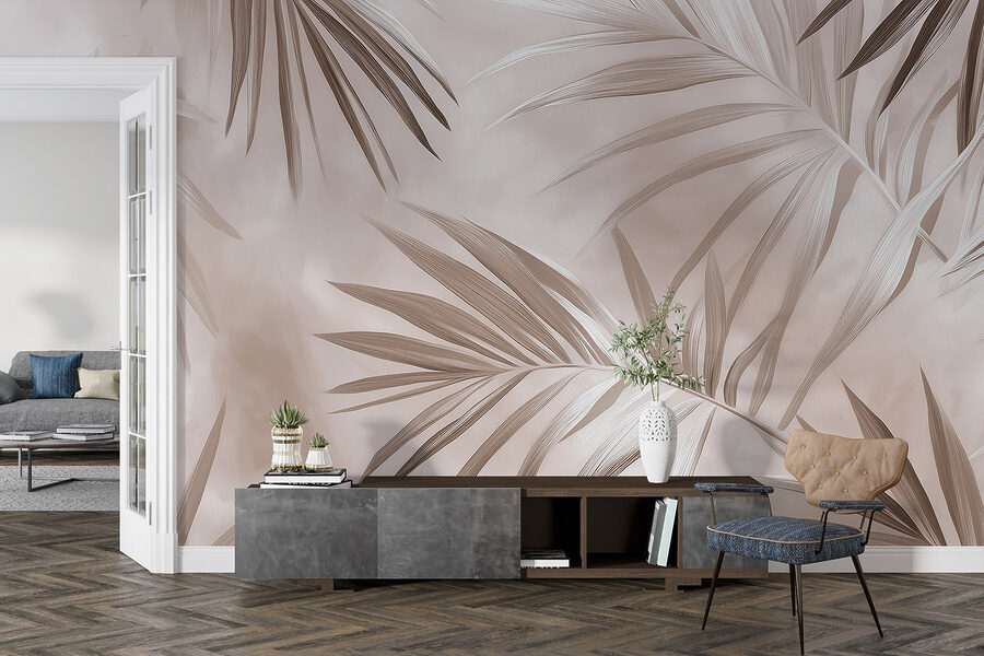 Elegantes hojas de palmera en armonía con la naturaleza