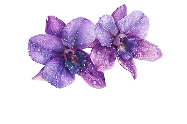 Flores moradas con gotas de agua Flores moradas con gotas de agua
