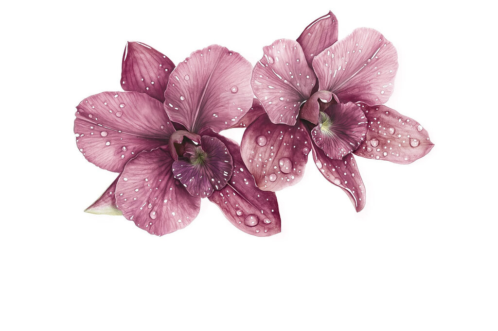 Delicadas flores adornadas con gotas Delicadas flores adornadas con gotas