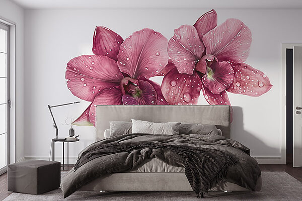 Delicadas flores adornadas con gotas Delicadas flores adornadas con gotas