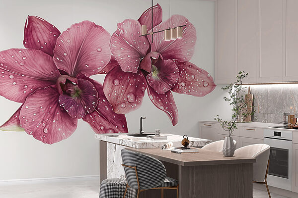Delicadas flores adornadas con gotas Delicadas flores adornadas con gotas