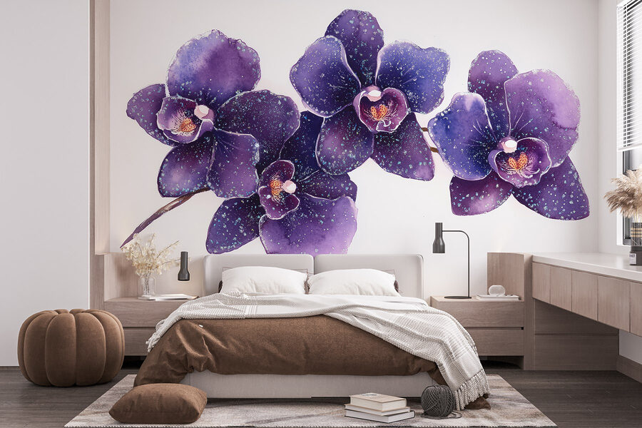 Grupo de flores moradas