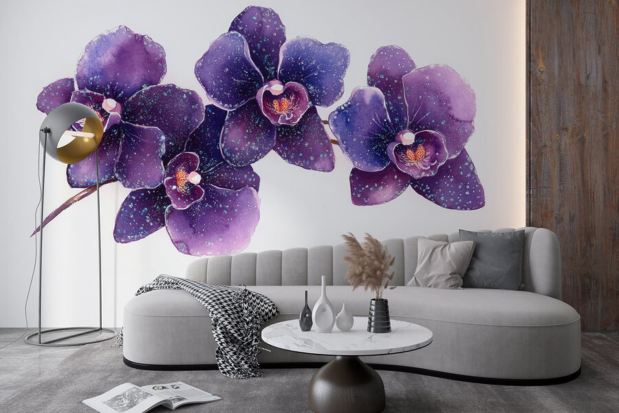 Grupo de flores moradas