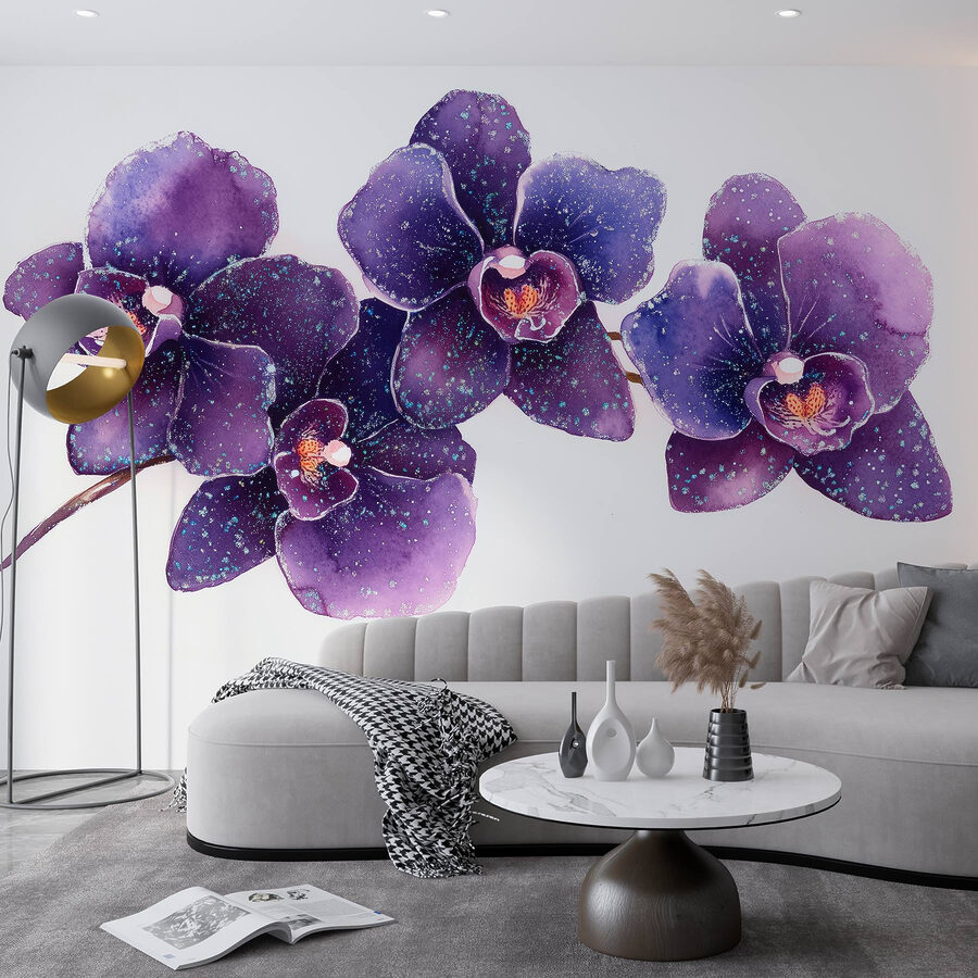 Grupo de flores moradas