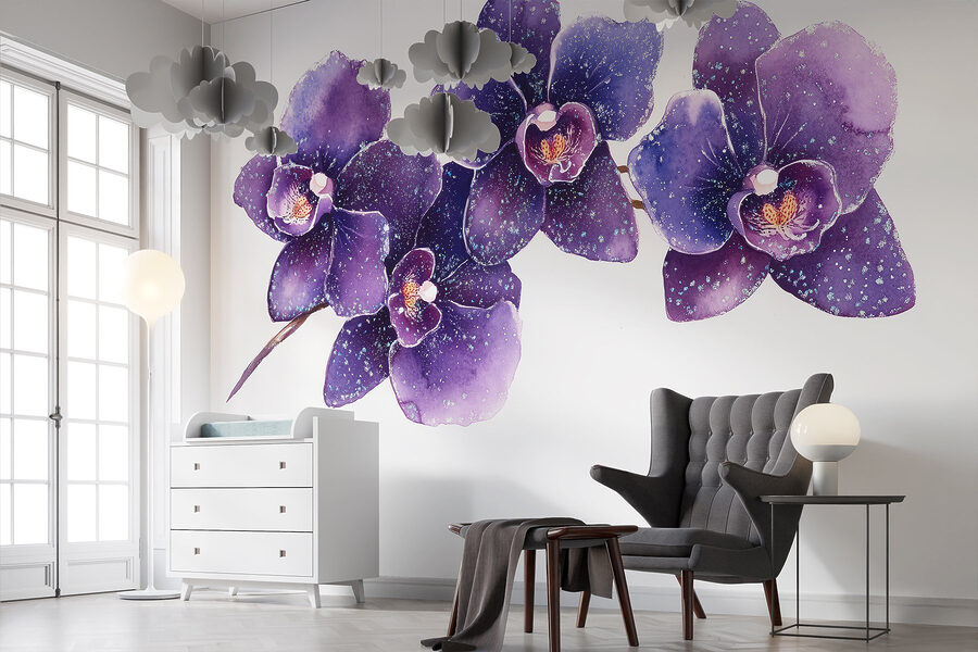 Grupo de flores moradas