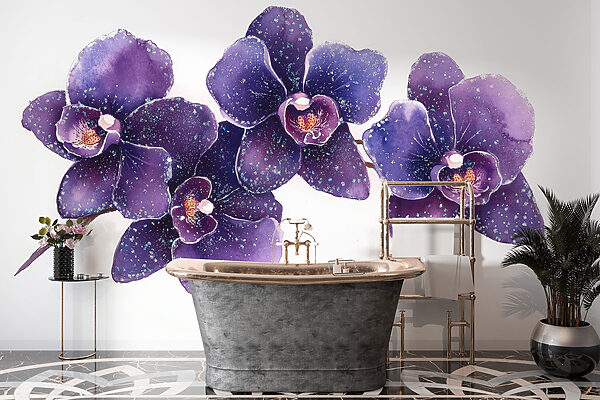 Grupo de flores moradas Grupo de flores moradas