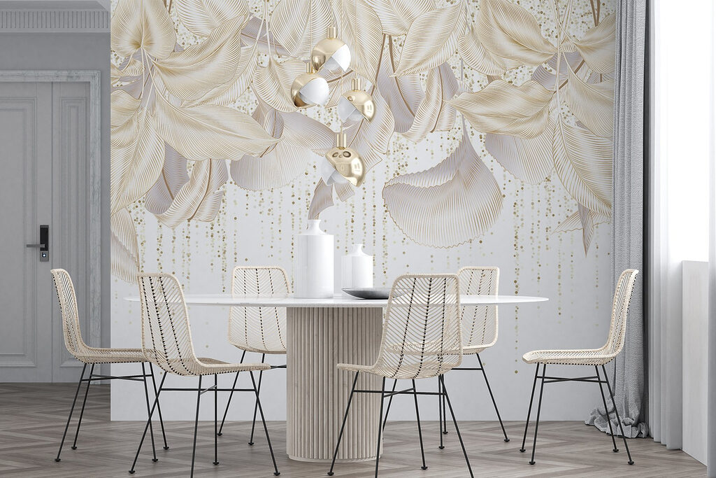 Delicate leaves with subtle textures