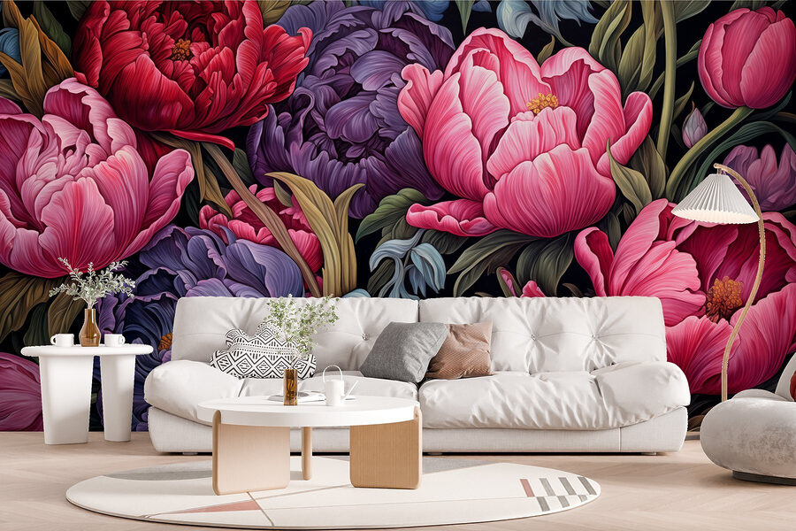 Floraciones vibrantes en colores llamativos