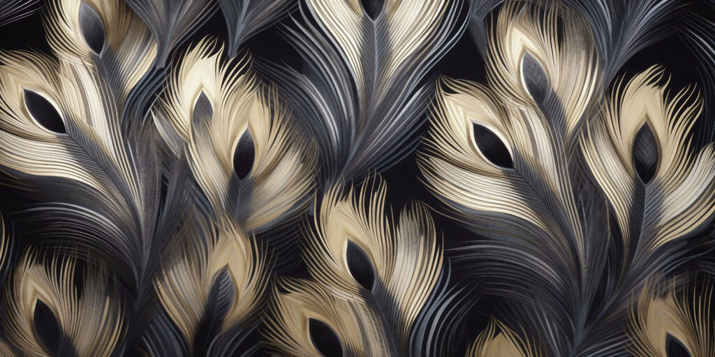 Elegante motivo de plumas sobre fondo oscuro Elegante motivo de plumas sobre fondo oscuro
