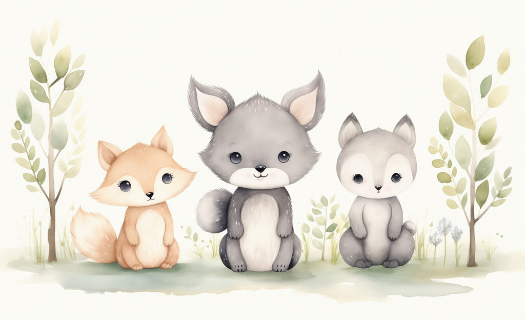 Grupo de animales sentados sobre la hierba Grupo de animales sentados sobre la hierba