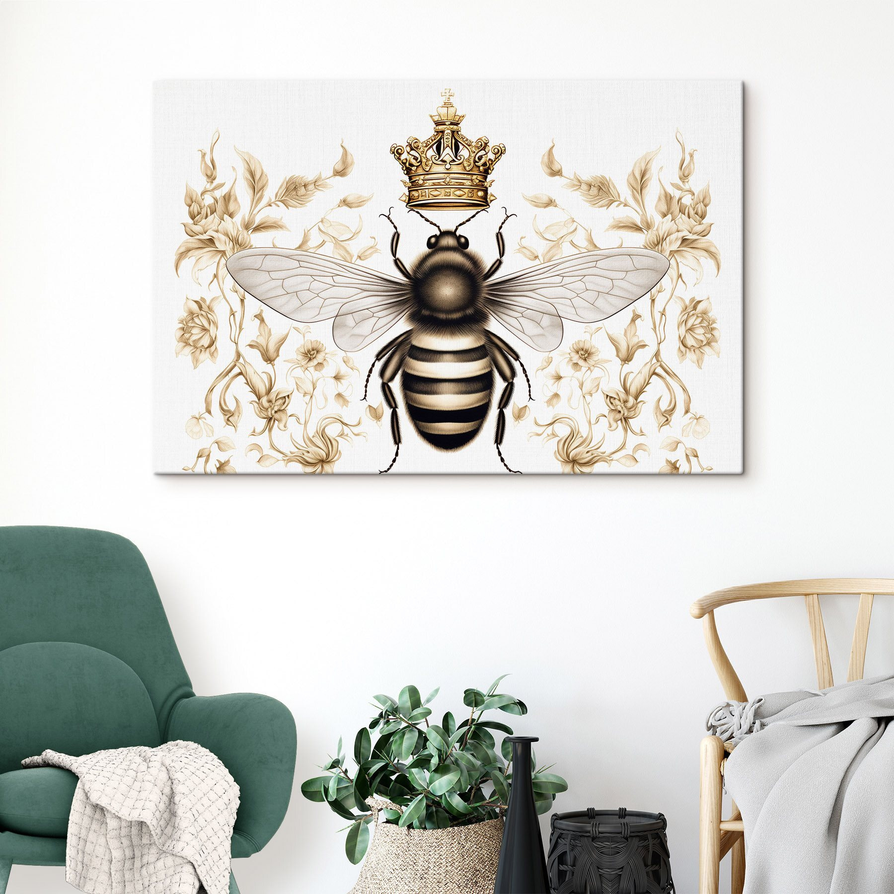 Bee with a crown on its head Bee with a crown on its head