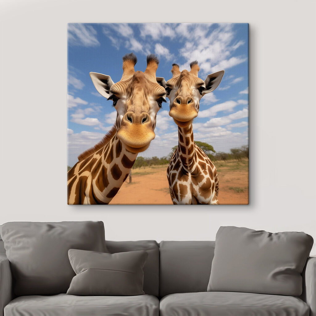 Two giraffes standing in a field Two giraffes standing in a field