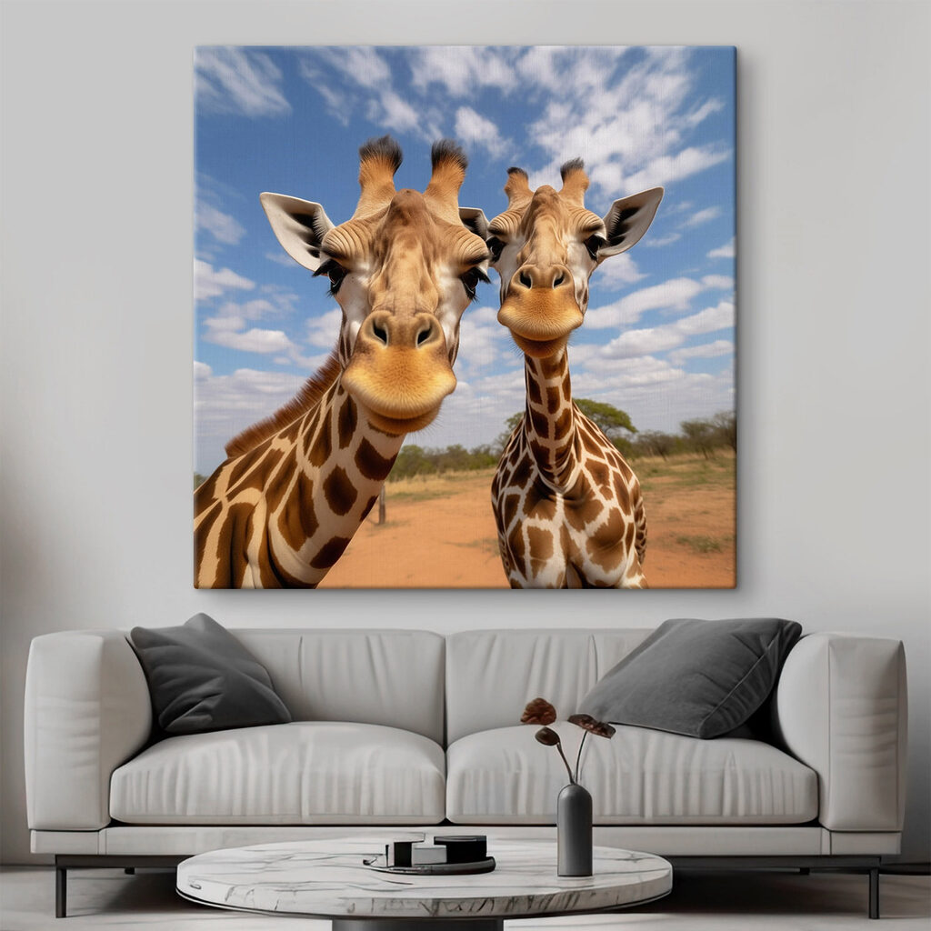 Two giraffes standing in a field Two giraffes standing in a field