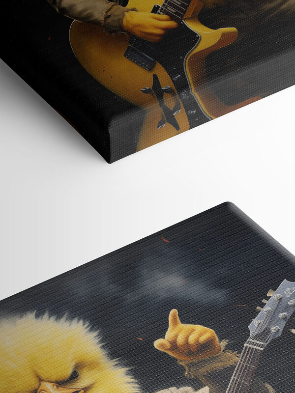Person in a chicken garment playing a guitar