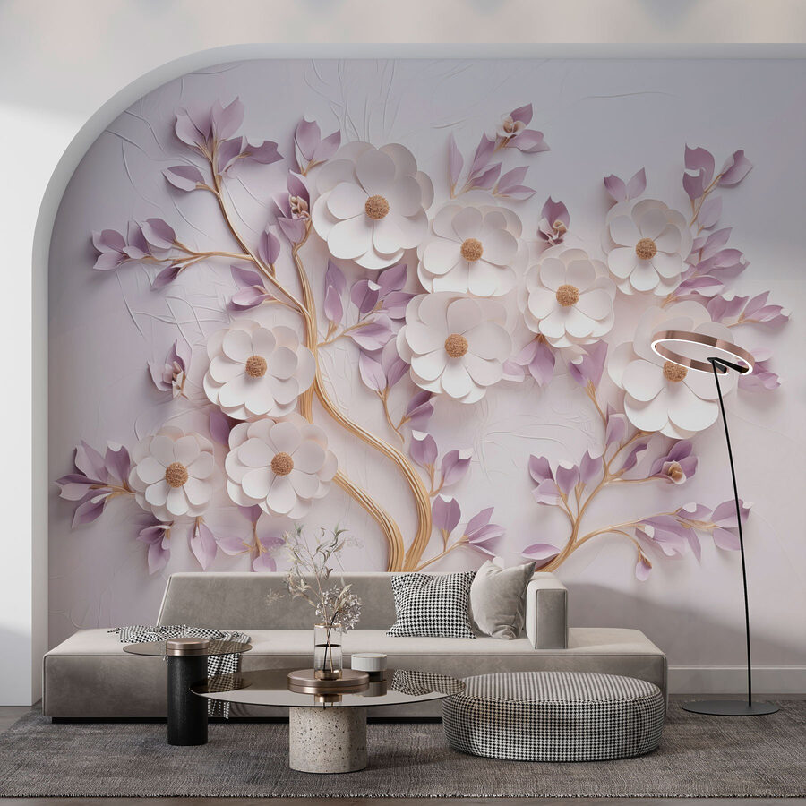 Árbol con flores y hojas