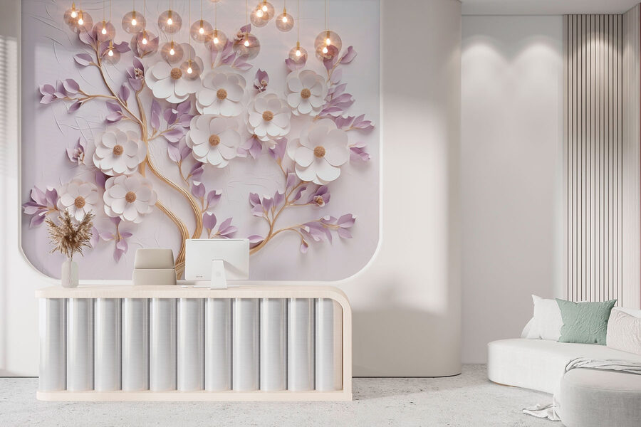 Árbol con flores y hojas