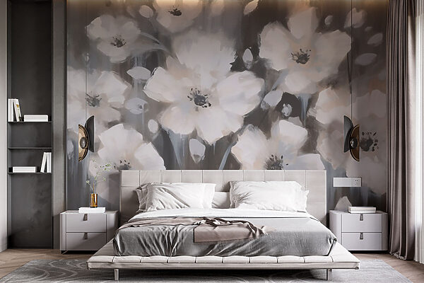 Pintura de flores blancas Pintura de flores blancas