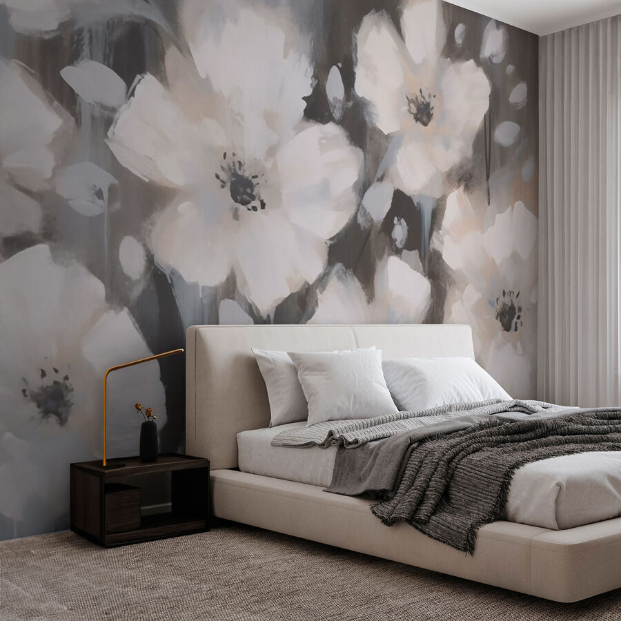 Pintura de flores blancas