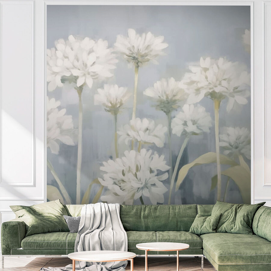 Pintura de flores blancas