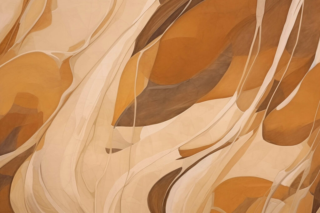 Abstract curves in warm hues