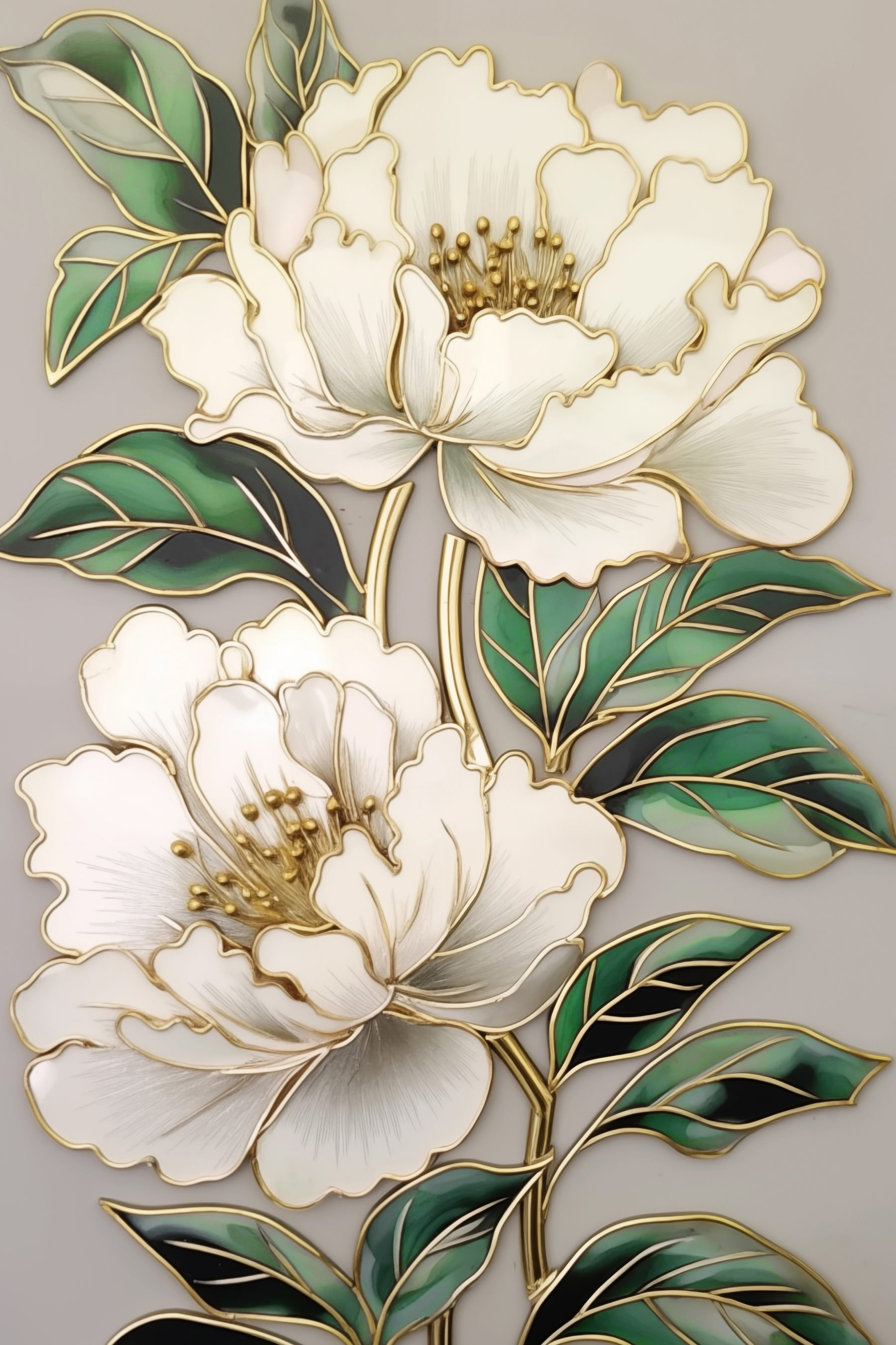 Elegant blooms framed by lush leaves